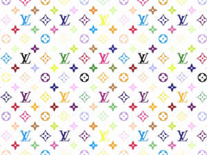 白色背景上的彩色路易威登字母組合圖案 — 桌面 壁紙