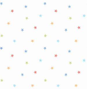 白色背景上的彩色星星圖案 — 簡約 壁紙