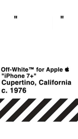 白色背景上的黑色文字和對角線條，帶有Apple和iPhone品牌標識。 — 白色 iPhone 壁紙