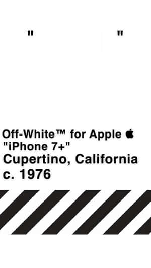 白色背景上的黑色文字和對角線條，帶有Apple和iPhone品牌標識。 — 白色 iPhone 壁紙
