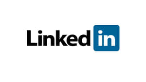 白色背景上帶有黑色文字和藍色正方形的LinkedIn標誌 — 領英 壁紙