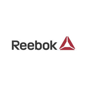 白色背景上黑色文字和紅色三角形的Reebok品牌標誌。 — 銳步 壁紙