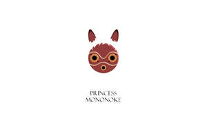 紅色動漫風格面具，有三隻眼睛和耳朵，標有 Princess Mononoke。 — 巫師 4K 壁紙
