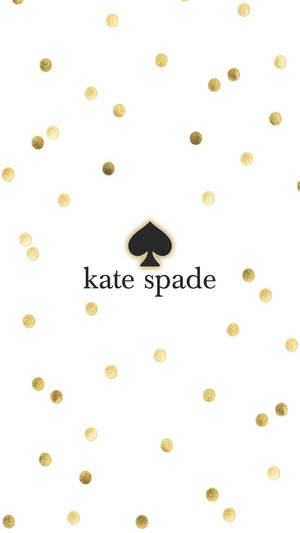Kate Spade 標誌配金色紙碎在白色背景上。 — 黑玫瑰 壁紙