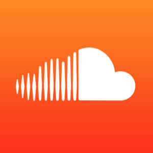 橙色漸變背景上的白色雲朵與聲波線條 — Soundcloud 壁紙