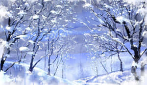 藍天下寂靜的冬日森林中積雪覆蓋的樹木。 — 冬季美學 壁紙