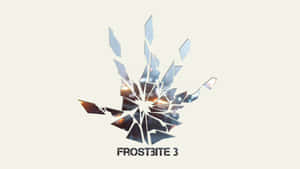 破碎玻璃碎片形成爆炸，下方有 'FROSTBITE 3' 文字。 — 冬季美學 壁紙