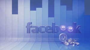 破碎的玻璃碎片靠近一個3D Facebook標誌，'o' 的位置有笑臉。 — 社群媒體 壁紙