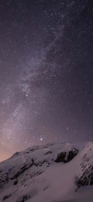 積雪的山脈在繁星點點的夜空下，銀河清晰可見。 — Pixel 11 Pro XL 壁紙