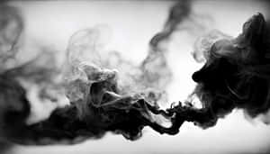 在柔和的漸變背景上，黑白煙霧的動態漩渦。 — 抽菸 壁紙