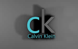 Calvin Klein標誌，青綠色和灰色，柔和陰影，灰色背景 — 卡文克萊 壁紙