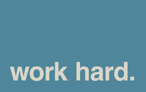 青色背景上的勵志名言 work hard — 藍色美學電腦 壁紙