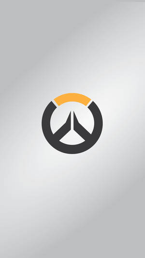 灰色漸變背景上的黑色和橙色Overwatch標誌。 — Off white 標誌 壁紙