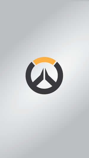 灰色漸變背景上的黑色和橙色Overwatch標誌。 — 灰色 壁紙
