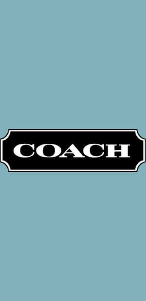 藍綠色背景，中央放置黑白Coach品牌標誌。 — Pixel 4 壁紙