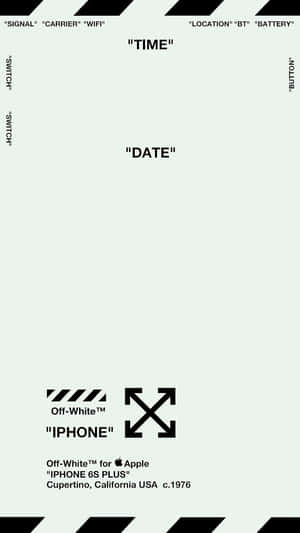 Off-White 品牌 iPhone 6s Plus 桌布，帶有狀態欄標籤和位置資訊。 — 白色 iPhone 壁紙