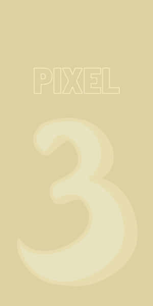 簡約背景上柔和米色漸變的 Pixel 三字標誌 — Pixel 3 壁紙