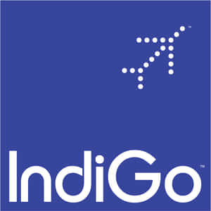 IndiGo 航空公司標誌，藍色背景上有白色圓點飛機 — 美學深藍 壁紙