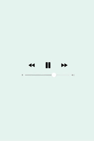 薄荷色背景上的數位音樂播放器控制 — 音樂美學 壁紙