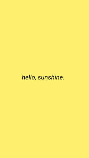 黃色背景，中央顯示文字 hello sunshine — 美學黃色 壁紙