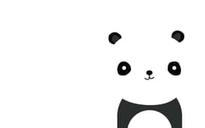 黑白簡約熊貓臉插圖，帶有簡單特徵。 — 可愛熊貓 壁紙