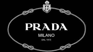 Prada標誌，米蘭和創立年份被繩索框包圍。 — Prada 壁紙