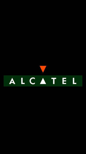 黑色背景上綠色條和橙色三角形上方白色文字的Alcatel標誌 — Lexus 標誌 壁紙