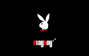 Playboy標誌，白色兔子和紅色蝴蝶結在黑色背景上 — 花花公子 GIF 壁紙