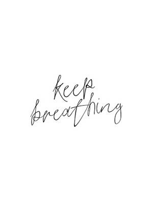 白色背景上的手寫短語 keep breathing — OnePlus Pad Go 2 壁紙