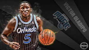 Victor Oladipo 身穿奧蘭多魔術隊球衣，手持帶有發光效果的籃球。 — 籃球 迈克尔·乔丹 壁紙