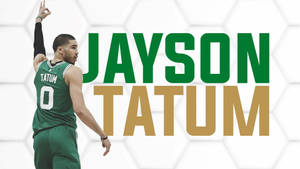 Jayson Tatum身穿綠色球衣舉手慶祝 — 傑森·塔圖姆 壁紙