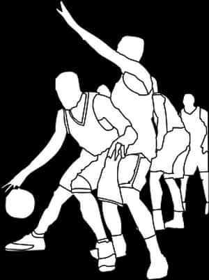 籃球運動員剪影動作