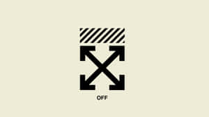 米色背景上的黑色 Off-White 品牌標誌 — 最酷的桌面 壁紙