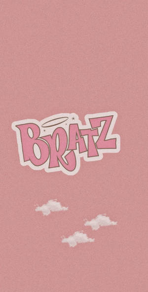 Bratz 標誌，帶有天使光環和雲朵，位於粉紅色背景上。 — 漫威標誌 壁紙