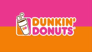 帶有咖啡杯和甜甜圈圖示的Dunkin' Donuts品牌標誌。 — Dunkin Donuts 壁紙