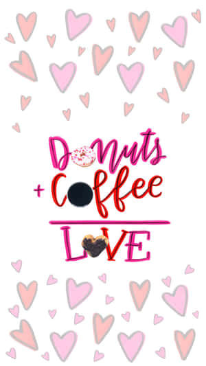 甜甜圈 咖啡 愛 方程式 心形 背景 — Dunkin Donuts 壁紙