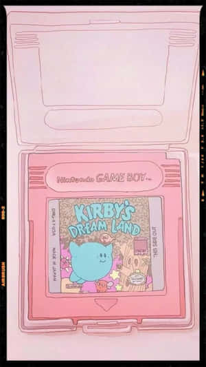 粉紅色外框的任天堂Game Boy顯示Kirby's Dream Land遊戲卡帶。 — 玩家 壁紙