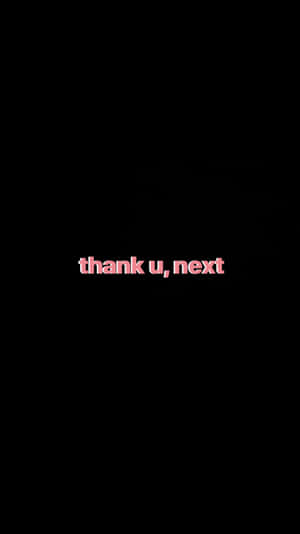 粉紅色文字寫著 thank u,next 在黑色背景上。 — 可愛又粉嫩 壁紙