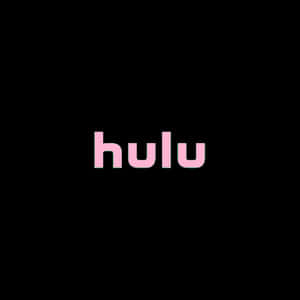 黑色背景上帶有綠色故障效果的粉紅色 Hulu 標誌 — Off white 標誌 壁紙