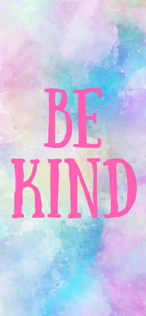 粉彩水彩背景上寫有「be kind」的粉紅色文字。 — Pixel 10 Pro XL 壁紙