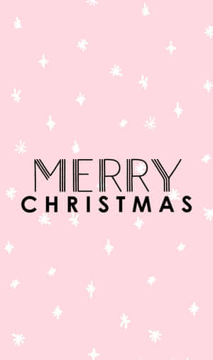 粉紅色背景，帶有白色雪花和粗體黑色Merry Christmas文字。 — Tecno Megapad Pro 壁紙