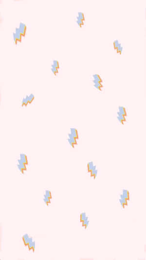 粉紅色背景上的閃電圖案 — 美式卡通 壁紙