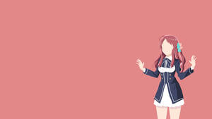 穿著校服的動漫女孩，粉紅頭髮，粉紅背景。 — 庫洛魔法使 壁紙