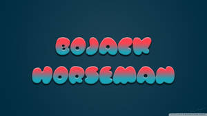 BoJack Horseman 標題，3D漸變紅藍文字，深青色背景 — 馬男波傑克 壁紙