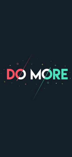 在深色背景上以紅色和綠色顯示的勵志文字DO MORE，帶有幾何元素