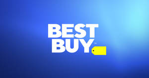 藍色漸層背景上帶有黃色標籤的 Best Buy 標誌