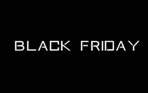 黑色背景上的白色Black Friday促銷文字 — 黑色星期五 壁紙