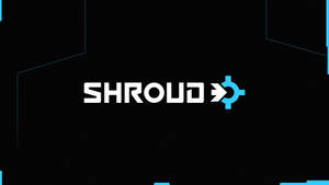 Shroud 遊戲標誌，黑色背景上帶有藍色箭頭和發光藍色線條。 — 駭客軍團 壁紙