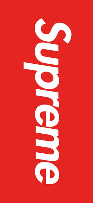 Supreme 品牌標誌以白色文字顯示在紅色背景上 — iPhone 13 Mini 壁紙