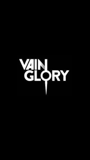 黑色背景上帶有尖刺設計的白色「Vain Glory」標誌 — 電玩遊戲 GIF 壁紙